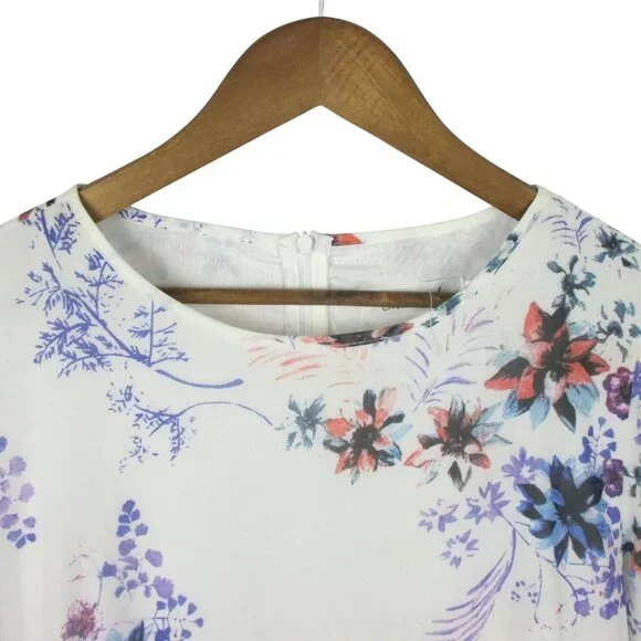 Chicwish White Floral Maxi Dress with Pleated Skirt Size M Modest Romantic - Picture 7 of 7